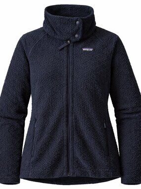 Patagonia Diamond Capra Fleece Jacket Womens Size M Full Zip Outdoor Navy